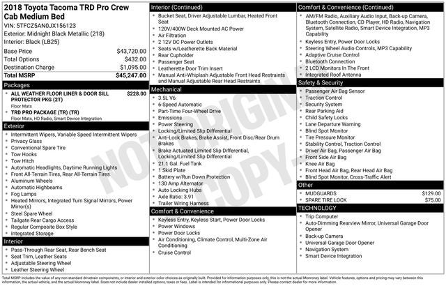 2018 Toyota Tacoma TRD Pro V6