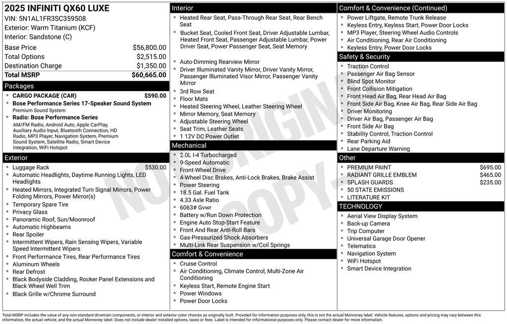 2025 INFINITI QX60 LUXE