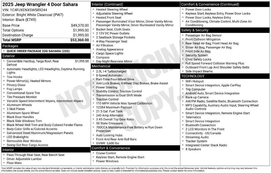 2025 Jeep Wrangler 4-Door Sahara 4x4