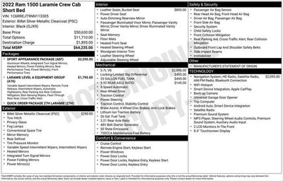 2022 RAM 1500 Laramie Crew Cab 4x2 5'7' Box