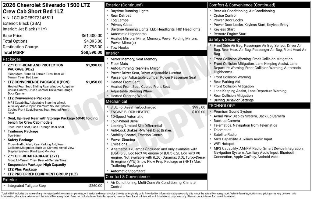 2026 Chevrolet Silverado 1500 LTZ