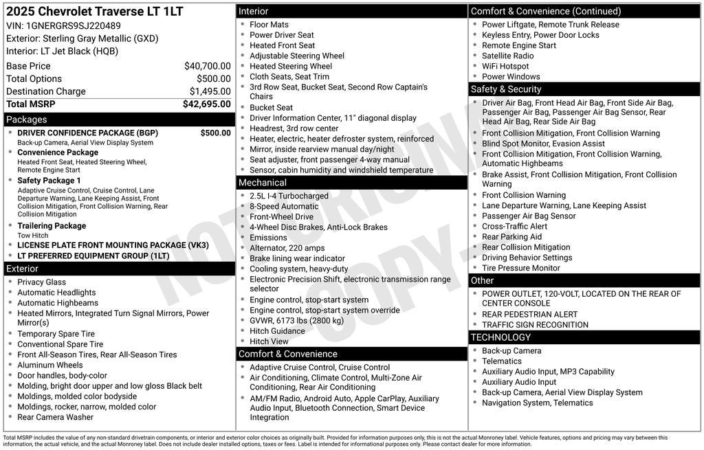 2025 Chevrolet Traverse FWD LT