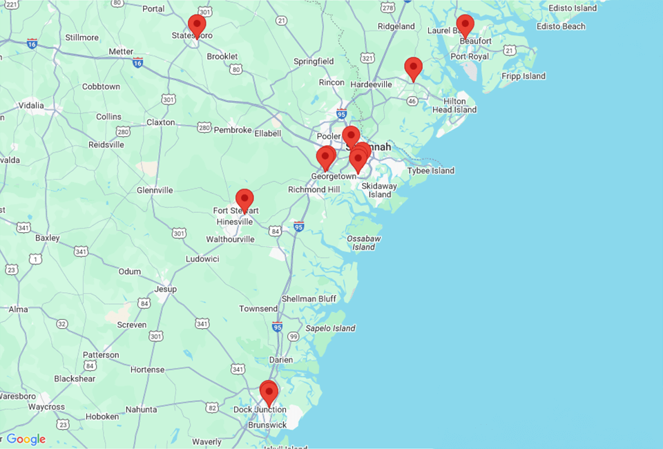 Map of Dan Vaden Chevrolet Brunswick in Brunswick GA